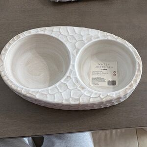 White Double Diner Dog Bowl
